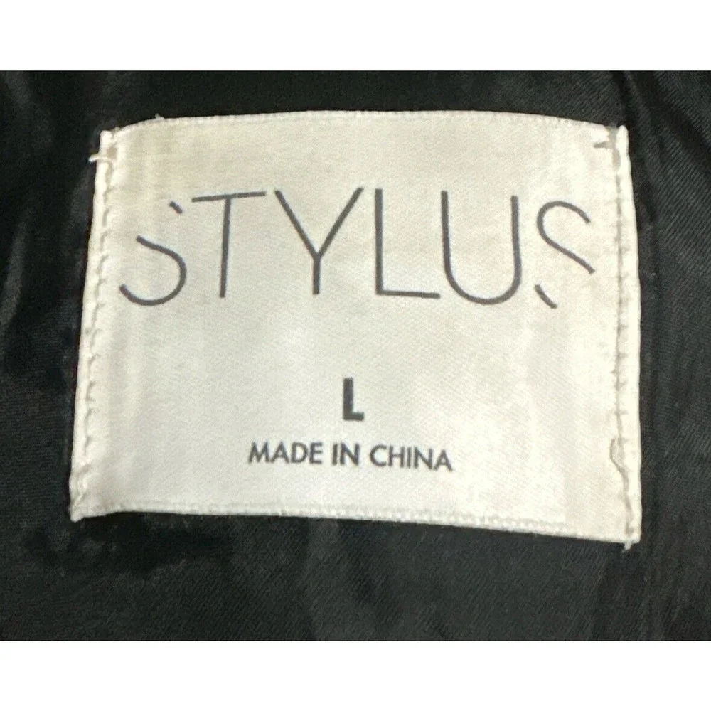 Stylus Mens‎ Full-Zip Jacket Windbreaker Black Size Large EUC